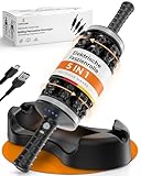 kraftwunder Elektrische Faszienrolle – 8 rotierende Walzen mit Klopfmassage statt Bodenturnen – Massageroller elektrisch mit Griff & Fuß-Station – Deep Roller für Rücken, Nacken & Beine (Grau)