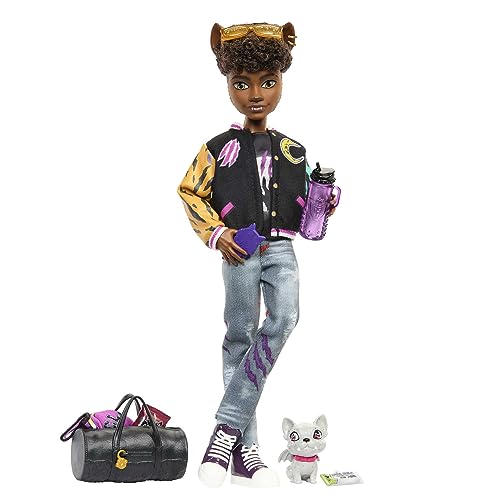 Monster High-Puppe, Clawd Wolf-Puppe mit Gargoyle-Bulldogge als Haustier...