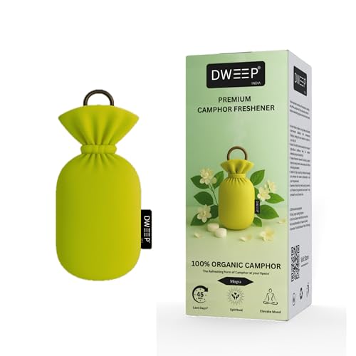 Image of Dweep Organic Camphor Air Freshener | 100% Camphor Based | Long Lasting Freshener for Car, Wardrobe, Office Cabin, Travel Bag & Bathroom | Natural Odor Control (MOGRA)