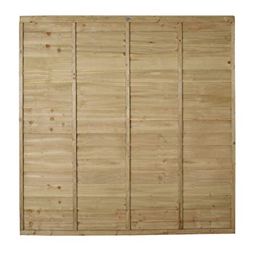 Image of Forest Garden Pressure Treated Superlap Fence Panel, 1.83 m High (6 x 6), Pack of 4