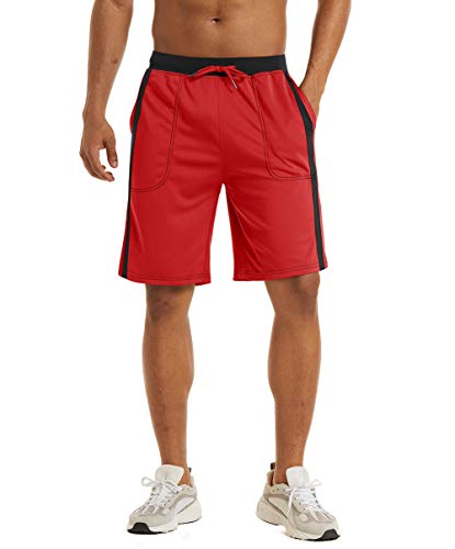 Image of Men's Workout Running Shorts Lightweight Basketball Mesh Shorts Breathable Drawstring Shorts