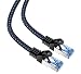 Produktbild mumbi LAN Kabel 0, 5m CAT 8 Netzwerkkabel Nylon geschirmtes S-FTP CAT8 Ethernet Patchkabel Nylonkabel 2000MHz 40Gbit 50cm, schwarz, 0.50m