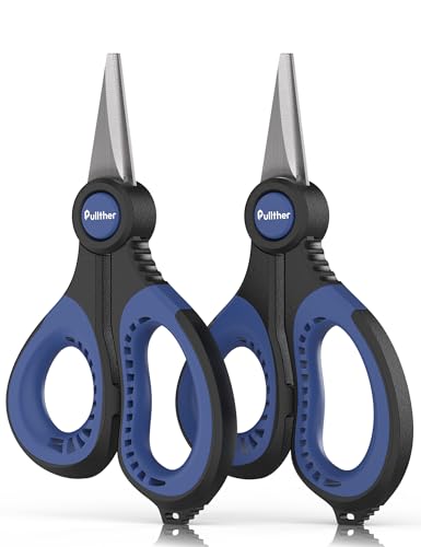 Pullther fishing 5.66' Fishing Scissors,2 PCS Fishing Braided Line Cutter for Braided Line Mono Fluorocarbon,Non-Slip Grip