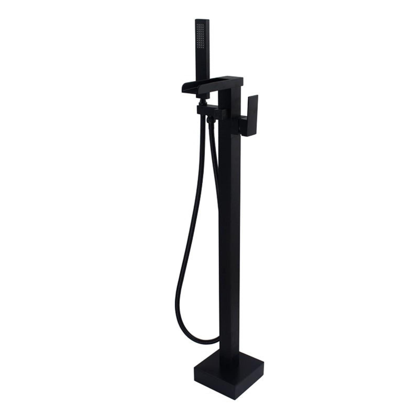 Robinet baignoire sur pied cascade noir à poignée unique précise