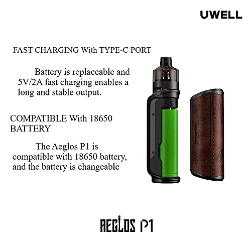 Uwell Aeglos P1 Pod Mod E Zigaretten Set - 80 Watt - 4 ml Tankvolumen - Farbe: Olive Green – Bild 8