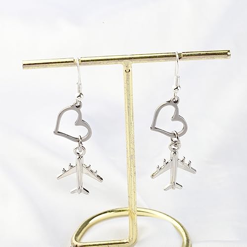Airplane Earring Aircraft Aviation Gift for Stewardess, Flight Attendant, Traveler and Airplane Lover Jewelry3