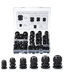 Bates- Nylon Cable Gland, 50pcs, Waterproof Cable Connectors, Black Cord Grip, Plastic Cable Connect