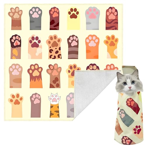 Image of Cat Wrap for Cutting Nails, Self-Adhesive Cat Wrap, Cat Restraint for Nail Clipping, Anti-Scratch Cat Grooming Wrap for Medicine, Nail Clipping, Teeth Brushing, Ear Cleaning