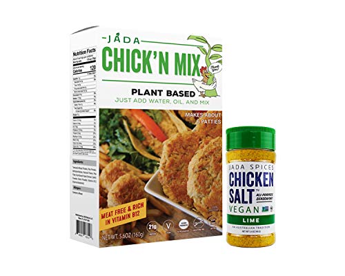 Vegan Chicken Protein & Lime Chicken Salt Seasoning Combo - Plant Based Chick\'n Mix, Meat Substitute, Soy Free Meatless Products, TVP, 5.8oz - Chicken Salt is Vegan, Keto & Paleo Friendly