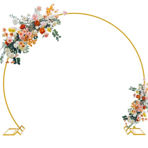 Fomcet 7.2FT Round Backdrop Stand Gold Metal Circle Balloon Arch Frame Large Wedding Arch Stand for...