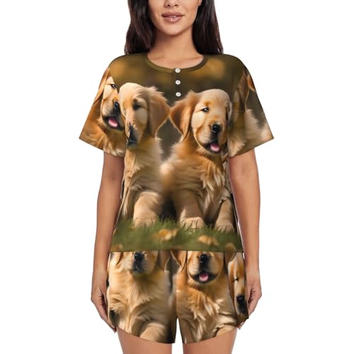 Chiots Golden Retriever EdWal imprimé pour une décoration chaleureuse salon
