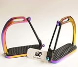 Rainbow Multi Color 4.75/4.50/4 Inch Peacock Horse Riding Safety Stirrups Silver Polish Irons FILLIS Stainless Steel Kids Children (4 Inches)