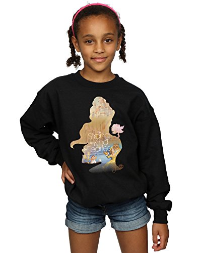 Disney Princess Girls Belle Filled Silhouette Sweatshirt 9-11 Years Black