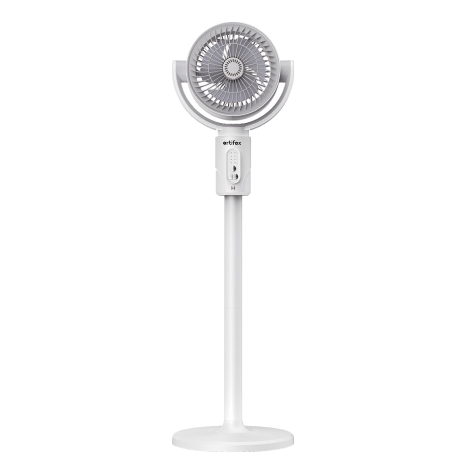 Artifax Personal Rechargeable Fan ART-B-11 | 2-in-1 Table & Pedestal Fan for Single Person Use | 8000mAh Battery | BLDC Motor | 5 Speeds | Remote Control | Type-C Charging Portable Fan