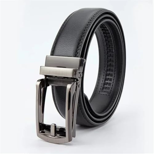Mnjyihy Men's Casual Leather Belt Fashion Alloy Automatic Buckle Two-Layer Cowhide Business Belt4