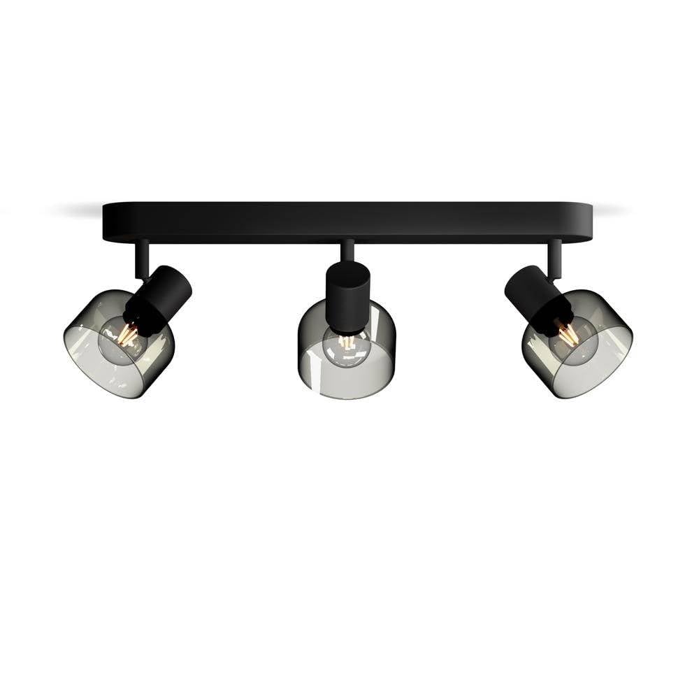 Philips Sleet - Foco LED decorativo (3 luces), bombilla E14 no incluida, Negro, IP20