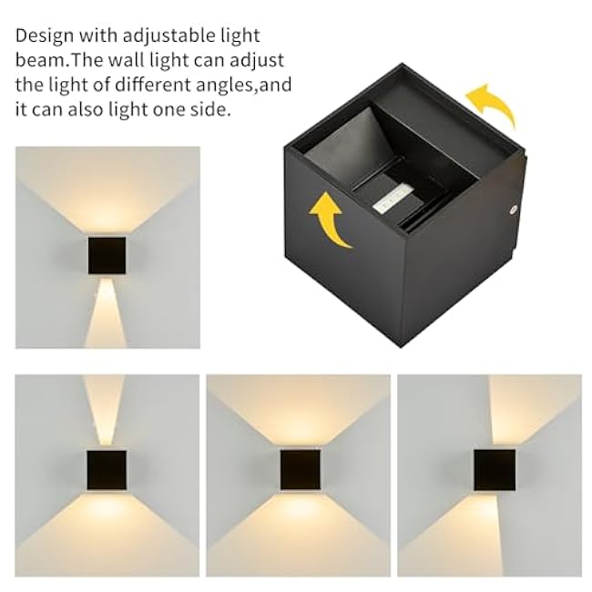 LANFU Dimmable Lighting 2700K|3500K|6000K LED Wall Sconce for Outdoor Light Fixture£¬20W 100-110V House Garden Lights Outdoor Front Door Wall Lights Waterproof £¨2 Pack£©