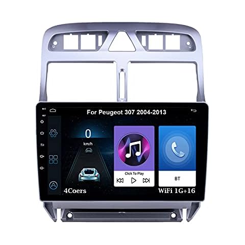 Android Car Stereo 9 Inch Android HD Touchscreen Head Unit For Peugeot 307 2004-2013 Plug And Play Car Accessories Car Radio with Backup Camera Video Multimedia Player (Size : 4cores:wifi1g+16g) Cover
