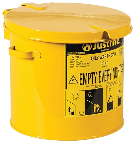 Justrite 2 Gallon Galvanized Steel Countertop Oily Waste Can