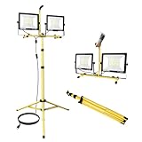 【Verrouillage rapide et réel】: La lampe à double tête se fixe et se détache du poteau d'extension, ce qui facilite la décompte pour le transport et rapidement