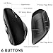 memzuoix Wireless Ergonomic Mouse,Upgraded 2.4G Optical Cordless Mice with 800/1200/1600 DPI,Vertical Computer Wireless Mouse for Laptop,Mac,PC,Desktop (for Right Hand,Large),Black Mouse