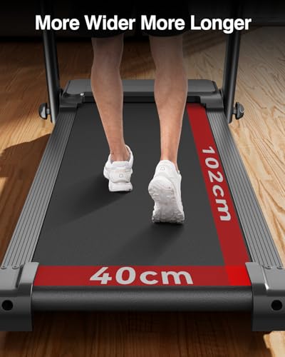 Laufband, faltbar, 12 km/h, elektrisches Laufband, 2,5 HP/1800 W mit Herzfrequenzmonitor, APP und Bluetooth-Lautsprecher, Laufband mit 12 Trainingsprogrammen – Bild 6