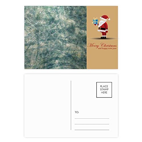 Cartes postales Père Noël en cuir bleu nuit pour décorer votre table de réveillon