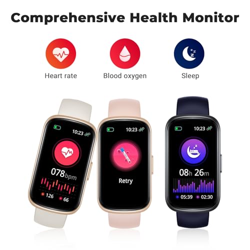 Image of Fitness Tracker Smart Watch,1.47 inch Full Touch Health Tracker with 24 /7 Heart Rate & Blood Oxygen Monitor,Sleep Tracker,3ATM Waterproof Step Tracker Activity Tracker for Women Men,Midnight Blue