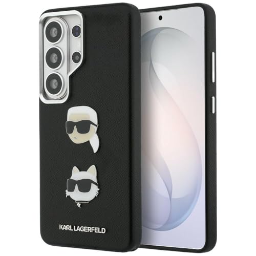 CG MOBILE Karl Lagerfeld Saffiano Coque de protection en métal à double tête pour Samsung Galaxy S26 Ultra (noir)