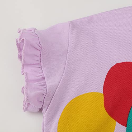 Image of Girls Graphic T Shirts 3 Pack 100% Cotton Short Sleeve Tees for Toddler Little Big Girls Cute Printed Casual Summer Tops