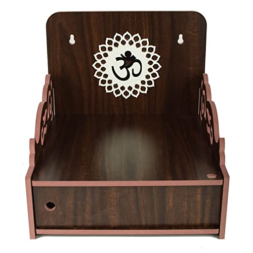 CrazyInk Wooden Readymade Wall Hanging Puja Temple for Home God Stand for Pooja Room Mandir Wood Devghar Stand for Office and Shop Crazyink-445 1