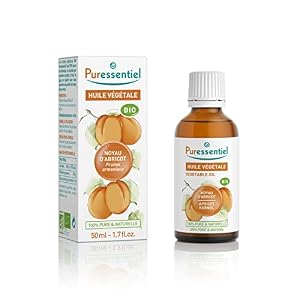 Puressentiel – Huile Végétale Noyau d&rsquo;abricot – Biologique – Pressée à Froid – 100% Brute, Pure et Naturelle – Vegan et Cruelty Free – 50 ml