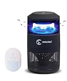 OWLTRA IMT-L60 Indoor Electric Insect Trap, Catcher & Killer Lamp for Fruit Flies, Mosquitos, Moths, Gnats, and More with UV Light Attraction and Fan Suction, Black