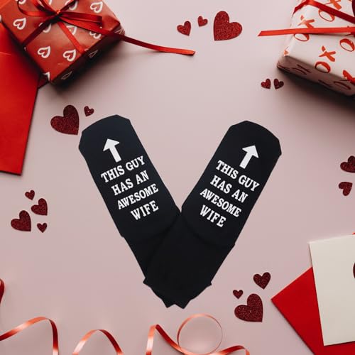 Funny Husband Socks- Black Cotton Socks for Him Novelty Fathers' Day Birthday Valentines Gifts for Men3