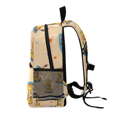 Cute Giraffes Beige Backpack for Toddler Boys Girls, Small Travel Back Pack Kids School Backpacks2