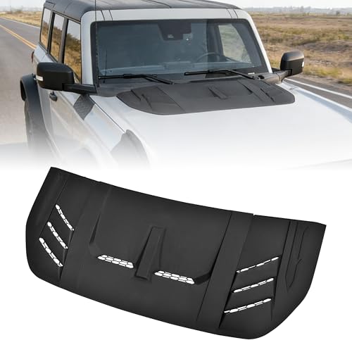 24E032 - 24S25 - Hood Scoop Accessory Removal - 2021-2024 Ford Bronco Sport 8 POKIAUTO Hood Scoop for Ford Bronco Accessories, Black Air Intake Hood Trim Protector Decorative Cover for Ford Bronco 2021-2025 2/4 Door Accessories (Not for Raptor/Bronco Sport Models)