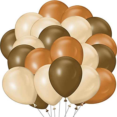 120 Pieces 5 Inch Retro Latex Balloons Retro Party Balloons For Baby Shower Birthday Wedding Engagement Graduation Party Art Performance Reveal Decoration (Caramel, Coffee, Apricot) #TOP22