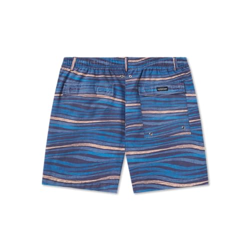 Southern Marsh Shoals Seawash Swim Trunks - Waves, Navy and Peach, Large2