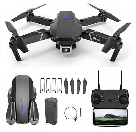 Fun Fusion Kid’s Drone with 4K Camera WiFi-FPV-1080P-HD Dual Foldable Toy RC-Drone Altitude Hold Headless Mode Visual Positioning Auto Return App Control (Multicolor)