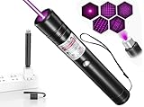 IVVTRYI Purple Laser Pen Rechargeable USB Laser Pen cat Toy, with Star Shaped Cap, Adjustable Focal Length, Used for Outdoor Teaching Pointer (Purple)