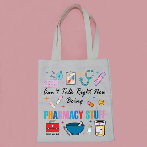 PWHAOO Pharmacist RX Tote Bag Can’t Talk Right Now Doing Pharmacy Stuff Tote Bag Pharmacy Technician Gift4
