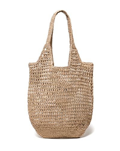 Bolso de playa tejido para mujer, gran tote de verano miniatura 6
