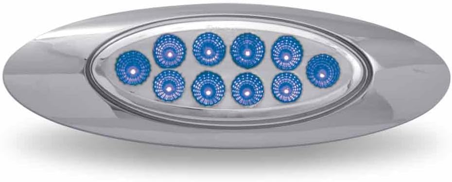 Trux TLED-G4XAB Marker Light, M1 Style, Dual Revolution, Amber/Blue, Led (10 Diodes)