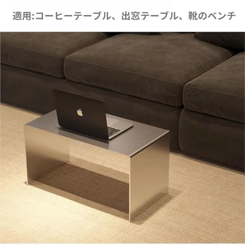 Anfiodas現代のサイドテーブルソファテーブルをベッドサイドに差し込む/ソファ用完成品を組み立てる必要がないシンプルでスタイリッシュ (ナノシルバー,30*30*52) [並行輸入品] [3]
