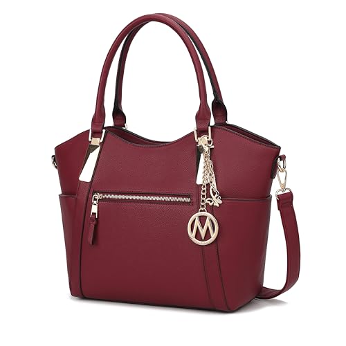 Bolsa de mão feminina MKF Collection por Mia K Bolsa de ombro de couro de poliuretano, bolsa com alça superior, bolsa de mão feminina, Large