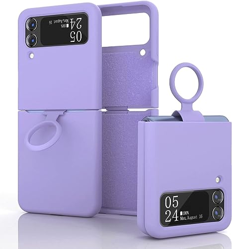 Image of MIDOS Back Cover Compatible with Samsung Z Flip 4 Silicone Case Full Protection Shock Proof Case for Samsung Galaxy Z Flip 4 (Purple)