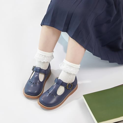 Image of GINFIVE Toddler Girls Dress Shoes Little Kids Flats School Mary Janes Shoes