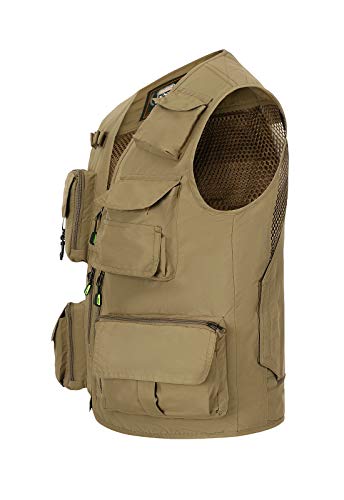 Hbufnha Casual Outdoor Vest Fishing Hiking Photography Travel Work Jacket Vest With Pockets 02-Kh-Xl #TOP1