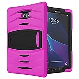 KIQ Galaxy Tab A 10.1 Case T580 2016, Shockproof Full-Body Heavy Duty Rugged Impact Drop Protection Cover for Samsung Galaxy Tab A 10.1' SM-T580 SM-T585 (Armor Hot Pink)