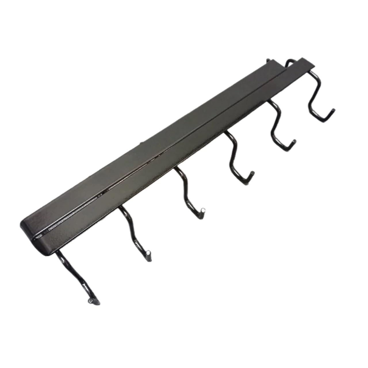 YCENJEPSAZ 6 Hooks Cup Holder Hang Kitchen Cabinet Under Shelf Storage Rack Organizer Iron Multifunction Kitchenware Storage Hook(Black)